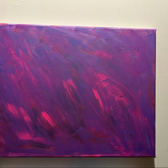 Purple Abstract Art on 11”x14” Canvas - Picture 2 of 2